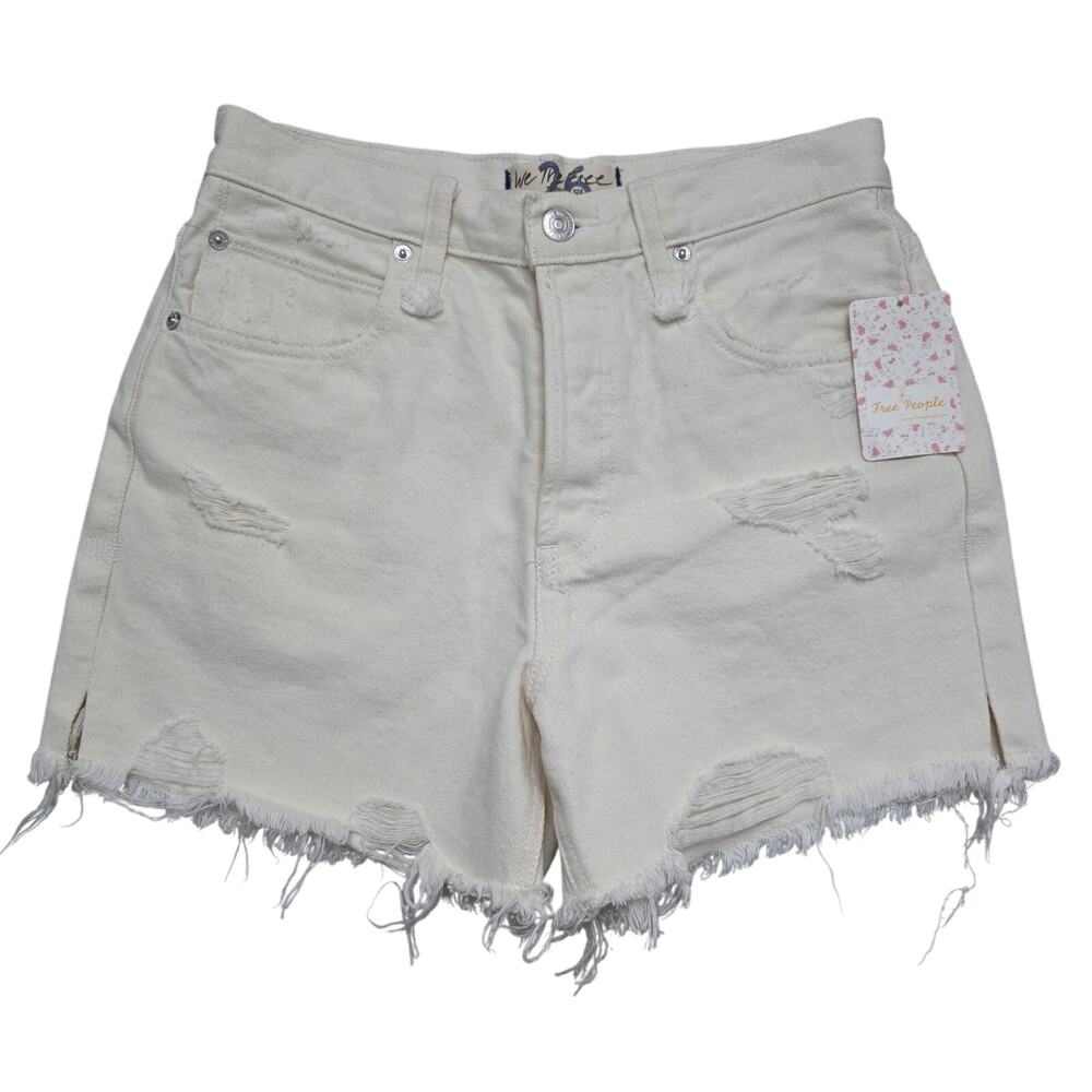 NWT Free People We The Free Makai Cutoff Jean Shorts Bright White Size 26